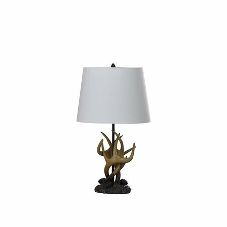 CLING 26 in. Royal Stag Deer Antler Modern Table Lamp, Natural CL3121790